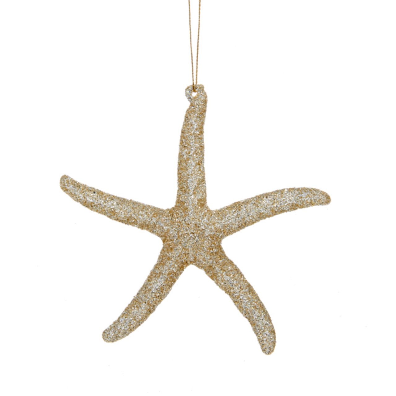 KSA Club Pack of 24 Under The Sea Gold Glitter Starfish Christmas Ornaments 5&#x22;